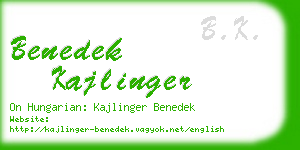 benedek kajlinger business card